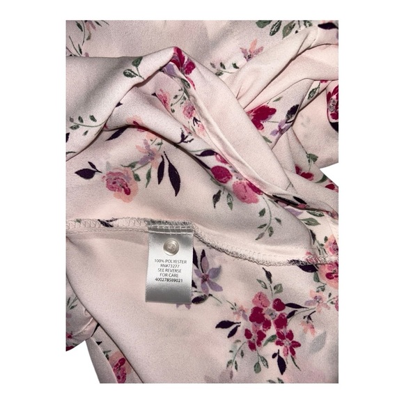 Candies Long Sleeve Pink, Purple, Green Burgundy Floral Size M Button-Up Blouse - Picture 4 of 10